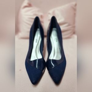 Navy Suede Heel